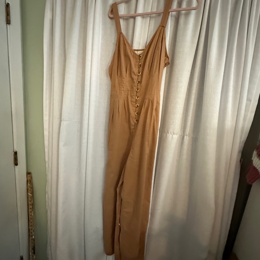 Universal Thread Camel Button-Front Jumpsuit - image 1